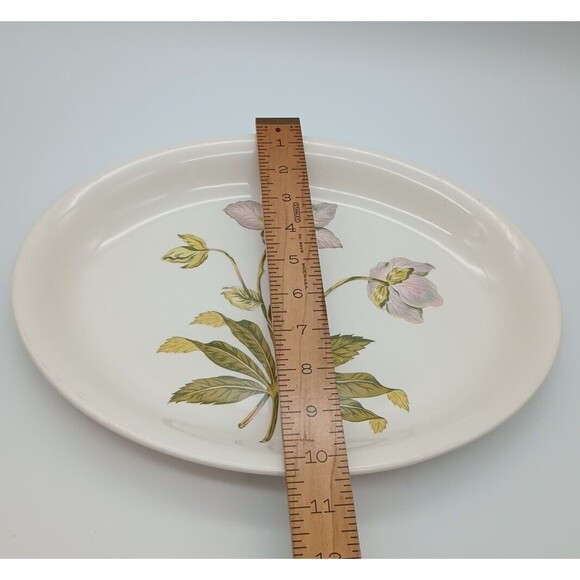 Vtg Crown Pottery Transferware Platter  Botanical Flower - Picture 8 of 8